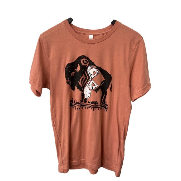 Bella + Canvas Western Bison Graphic Tee Size Medium Buffalo Southwestern Rodeo - Picture 1 of 6